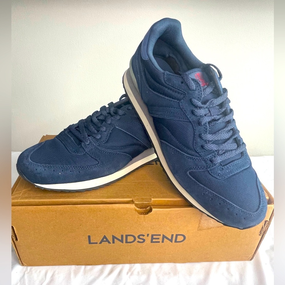 LAND’S END Loca Size 10 Casual Retro Royal Navy Sneaker